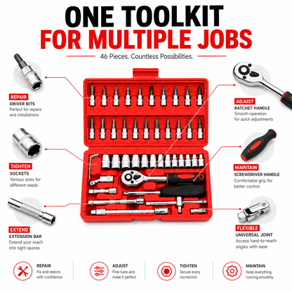 46 Pcs Repair Toolkit